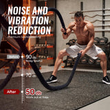 SUPERJARE 0.79'' Extra-Thick Exercise Equipment Mats, 12 Pcs 48 Sq Ft Rubber Top Floor Tiles with High Density EVA Foam, Interlocking Gym Flooring for Home Gym, Workout Mat, Black/Grey SUPERJARE