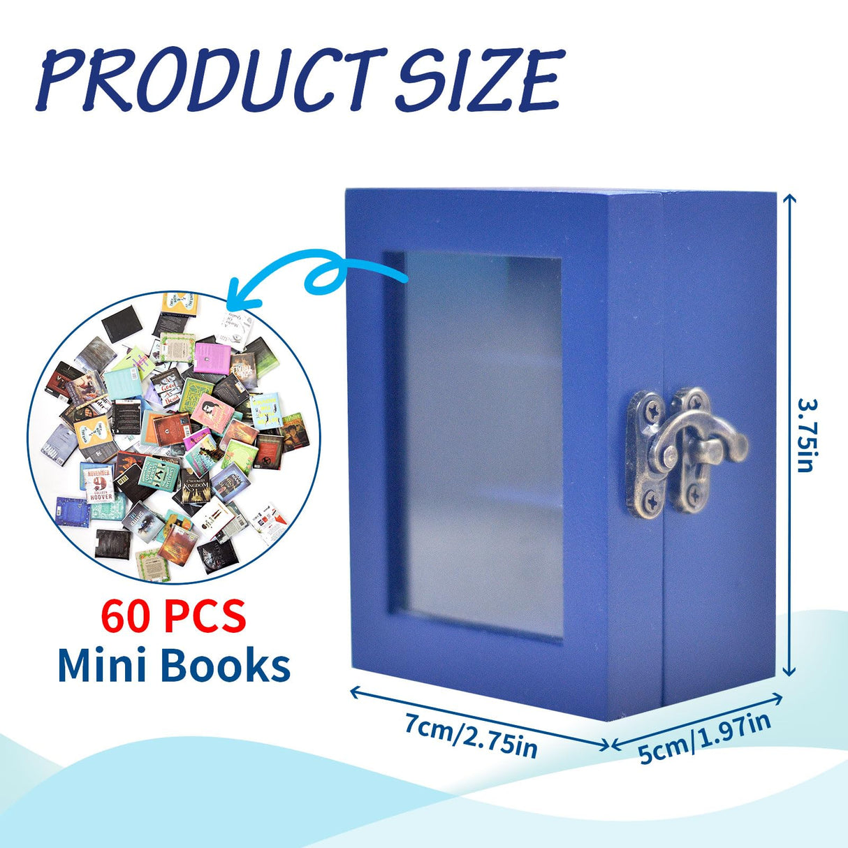 Anxiety Bookshelf Equipped with 60 Mini Books, Ornament Mini, Miniature Library,Miniature Bookshelf Decor,Brands Books,Dollhouse Bookcase Generic