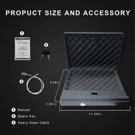 OUSURO Gun Safe with Digital Keypad Lock, Gun Safe with 1 Handgun,Small Portable Security Safe Lock Box for Guns OUSURO