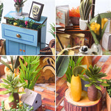 Taimimy DIY Miniature House Kit,Miniature Building Kits,Wooden Greenhouse Miniature Kit with Furniture & LED,Mini House Making Kit for Adults,Hobby Craft Home Decor Birthday Gifts Taimimy