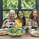 KITEISCAT Extra Large Glass Salad Bowl Set - Salad Bowls for Party with Acacia Wood Base and Salad Serving Utensils - Elegant and Practical Kitchen Must-Have KITEISCAT