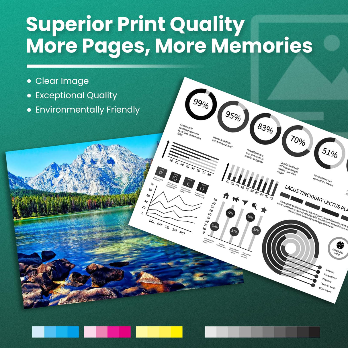 GREENBOX Remanufactured 63XL High Yield Ink Cartridge Combo Pack Replacement for HP 63XL 63 XL OfficeJet 3830 5255 5258 Envy 4520 4512 4513 4516 DeskJet 1112 1110 3630Printer Ink(1 Black 1 Tri-Color) GREENBOX