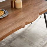 Homedot 47" Home Kitchen Dining Table for 4-6 Person, Modern Home Desk Dinner Table Engineered Wood with Thick Irregular Tabletop Easy Clean Living Room Table with Metal Frame Homedot