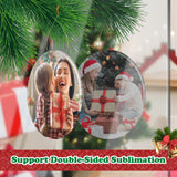 Sublimation Ceramic Ornaments Blank Christmas Personalized Ornament 10 PCS 3.5 Inch Round White Bulk DIY Chritsmas Tree Decoration WANZELONYO