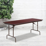Flash Furniture Frankie 6-Foot Mahogany Melamine Laminate Folding Banquet Table Flash Furniture