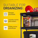 Plano 5-Shelf Plastic Storage Shelves, 73” x 36” x 18”, 750lb Capacity, Pantry, Office, Closet and Garage Shelves, Easy to Assemble, Durable Plastic Shelving Unit Plano