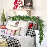 Hananona 4 Pcs 6 Ft Artificial Norfolk Pine Garlands, Real Touch Winter Pine Garland, Green Artificial Greenery Garland for Table, Mantle, Wall, Indoor, Outdoor Christmas Decorations (4, 6 FT) Hananona