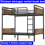 SIMPLEZC Upgraded Version Heavy Duty Thicken Metal Twin XL Over Twin XL Bunk Bed, Best Industrial Bunk Bed Twin XL Size for Adults, Convertible into 2 Beds with Wood Board, Water Pipe Design (Twin XL) SIMPLEZC