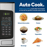 GE GCST11X1WSS Microwave Oven, 950-watt 6 Auto Cooking Settings, Kitchen Essentials for The Countertop, Dorm Room or Apartment, Child-Lock Technology 1.1 Cu. Ft, Stainless Steel GE