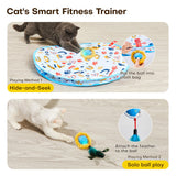 Potaroma Interactive Cat Toys, Fast Moving Ball in Play Mat, Automatic Motion Activated Ball Hide and Seek for Indoor Exercise Kicker, Animal Squeaky, 28 Inch Mat Potaroma