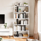 YITAHOME Tall Bookshelf Modern Book Shelf 6 Tier Bookcase, Open Display Storage Rack Shelves for Living Room/Bedroom/Home/Office/Kitchen, White YITAHOME