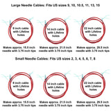 ChiaoGoo Twist Red Lace 4-Inch Complete 7400-C Interchangeable Circular Knitting Needle Set, Sizes US 2, 3, 4, 5, 6, 7, 8, 9, 10, 10.5, 11, 13, 15 with 6 Cords with Project Bag ChiaoGoo