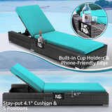 NICESOUL 11-Piece Patio Furniture with Chaise Lounge, Modern Wicker Outdoor Sectional with Fire Pit, Comfortable 29.3'' High-Back Conversation Seating, Heavy Duty All-Weather Couch Set, Grey & Teal NICESOUL