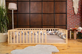 Montessori Floor Bed Small Size 52x27,5"/ Height 18.90'' | Pine Tree Toddler Bed Frame, Wood Bed Frame | Gift For Kids Room Decor (Small) Generic
