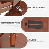 YITAHOME Extendable TV Stands with 2 Drawers & 1 Cabinet, Adjustable to Corner TV Cabinet, Modern Entertainment Center, TV Consoles for Living Room, Retractable to 64 Inches (Red Brown Walnut) YITAHOME