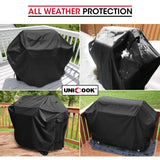 Unicook Heavy Duty Waterproof Barbecue Gas Grill Cover, 65-inch BBQ Cover, Special Fade and UV Resistant Material, Durable and Convenient, Fits Grills of Weber Char-Broil Nexgrill Brinkmann and More Unicook