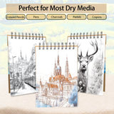 Crehatos 5.5" x 8.5" Sketch Book, Top Spiral Bound Sketch Pad, 100 Sheets Each 68lb/100gsm Drawing Paper, 2 Pack Crehatos