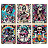 LWZAYS 6 Packs DIY Skull Diamond Painting Kits for Adults, Halloween Skull Tarot Diamond Art Kits for Beginners, Full Round Dots Diamond Arts and Crafts for Home Wall Decor Gifts(12x16 inch) LWZAYS