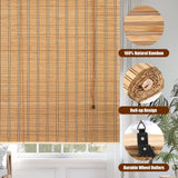 CSBWDLT Bamboo Blinds Roman Bamboo Curtains Roller Shades for Interior Windows,Roll Up Blinds Indoor Outdoor Patio, 35" W X 64" H CSBWDLT
