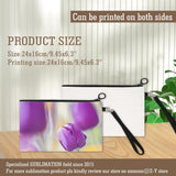 2 Pack Sublimation blanks cosmetic bag,Travel Pouch,makeup bags with Wristband,Heat press for DIY,Zipper closure Toiletry bag,Linen fabric,double side printing,9.45”x6.3” Zeloyaut