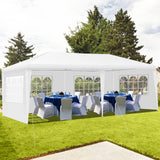 Tangkula 10x20 Ft Canopy Tent, Heavy Duty Party Tent with 4 Removable Sidewalls, Wind Ropes, Ground Stakes, Outdoor White Wedding Tents for Parties, Events, Backyard Tangkula