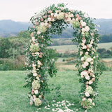 Garden Arch Trellis Metal Garden Arbor for Various Climbing Plant, Wedding Arches for Ceremony Decoration Outdoor Lawn Backyard, 7'8" H x 4'5" W, Dark Green UmiPatio