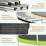 Garveetools Trampoline 10FT 12FT 14FT 16FT with Enclosure & Ladder, ASTM Approved Heavy-Duty Outdoor Recreational Trampoline for Kids Adults, 440LB Capacity (Green, 10FT) Garveetools