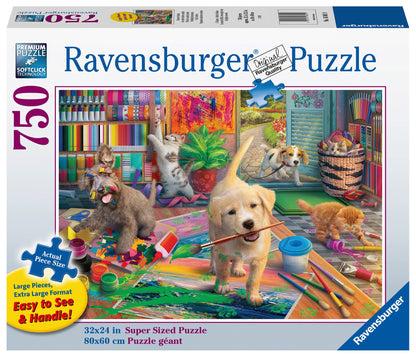 Ravensburger Cute Crafters - Large Format Jigsaw Puzzle for All Ages | 750 Unique Pieces | Softclick Technology FSC Certified | Ideal for Brain Game & Educational Fun