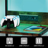 SZLHANJZ Nightstand, Dresser Nightstand with Charging Station, 3 Drawers Night Stand with Storage and LED Lights, 3 Shelves and Hooks, End Side Table for Bedroom, Rustic Brown SZLHANJZ