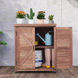 Potting Bench with Storage Cabinet and Metal Table Top for Outdoor Patio, Garden Furniture Wood Workstation Mederla