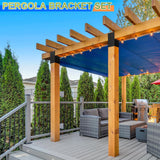 4 Pcs Pergola Brackets 6x6 (Actual 5.6 "x 5.6") Rafter Post Brackets，Deck Railing Brackets, Pergola Kit for Wood Posts or Deck Railing (with Screws) XIHUWZ