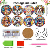 Zythron 8 PCS Dog Diamond Art Coasters Diamond Painting Coasters Kits with Holder Dog DIY Coaster for Beginners, Adults, Diamond Art Crafts Supplies 4x4 in Zythron