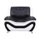 Beverly Fine Furniture 3 Piece Aldo Modern Sofa Set, Black/White Beverly Fine Furniture