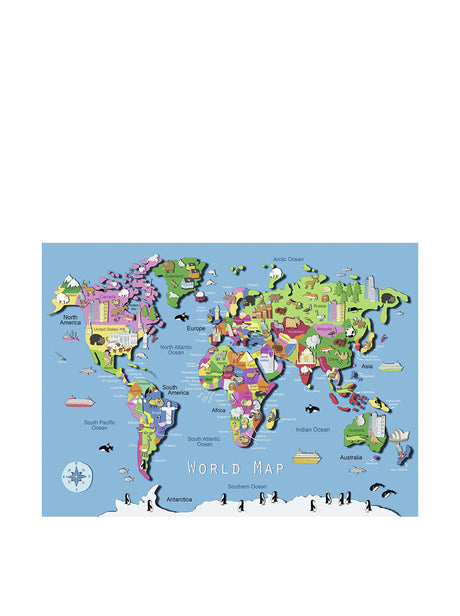 Ravensburger World Map Jigsaw Puzzle | 60 Unique Pieces | Ideal for Kids | Skill-Enhancing Excellent Gift for Birthdays and Holidays Ravensburger