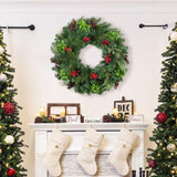 Jeco 32" Christmas Wreath with Berries, Multicolor, (CHD-F041) Jeco