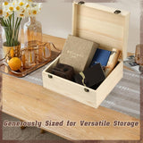 HIPNOOK Unfinished Wood Boxes Large Wooden Boxes with Hinged Lid – 12 x 9x5 Inch Keepsake Box-Memory Box for Crafts, Storage, Gifts, Jewelry,Decor,DIY/Arts/Painting HIPNOOK