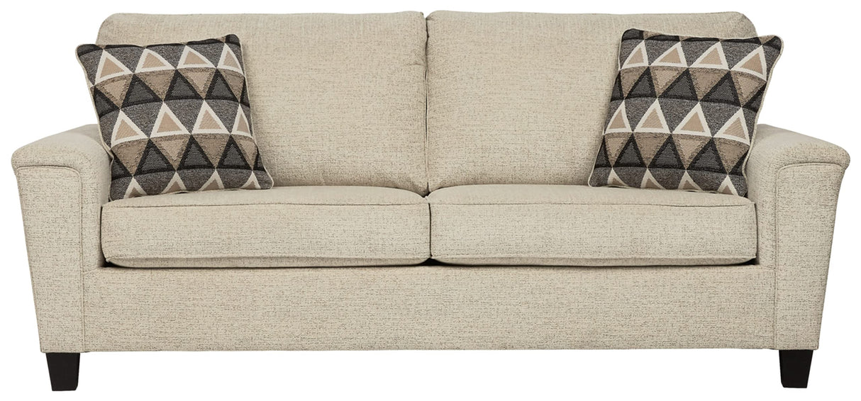 Signature Design by Ashley Abinger Chenille Contemporary Loveseat with 2 Accent Pillows, Beige Signature Design by Ashley