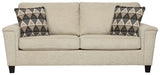 Signature Design by Ashley Abinger Chenille Contemporary Loveseat with 2 Accent Pillows, Beige Signature Design by Ashley