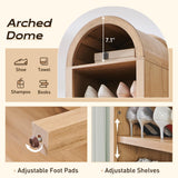 71" Tall Arched Bookshelf Set of 2, 8 Tiers Arch Bookcase with Storage, Modern Farmhouse Book Shelf with Adjustable Shelves, Wood Bookshelf w/Open Display Shelves for Living Room, Office-Natural IFGET