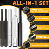 BESTNULE Punch Set, Pin Punches, Punch Tool, Roll Pin Punch Set, Made of High Quality Metal Material Including Punches and Hammer, Mechanical Repair Tool, with Organizer Storage Box (with Bench Block) BESTNULE