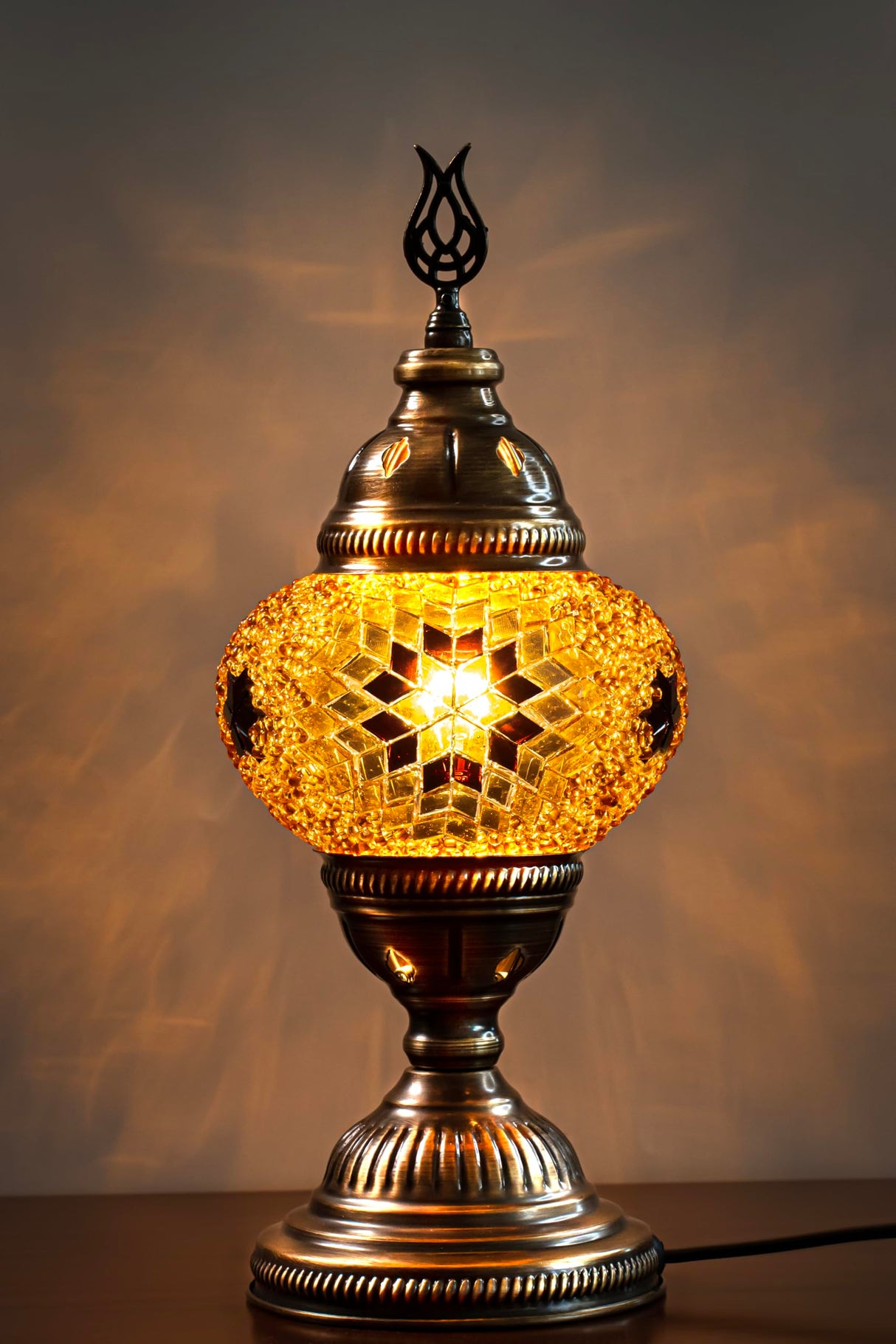 DEMMEX DIY Turkish Mosaic Lamp Making Kit – No Grout Needed – Fun, Easy, No Experience Required – Complete Mosaic Art & Craft Project Kit for Adults & Teens – Make Your Own Table Lamp (Brown&Amber) DEMMEX