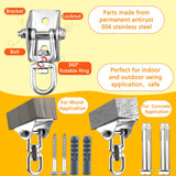 Restroma 2 Set Heavy Duty Swing Hangers Chain Kit 1200 LB Capacity Hammock Hanging Hooks with 2 Pcs Swing Chain 360° Swivel Stainless Steel Hook for Indoor Outdoor Playground Hanging Hammock Chair Restroma