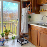 Wooden Step Stool, Bed Steps for High Bed for Adults Kids, Heavy Duty Bed Step Stool for Adults with 500 LB Load Capacity, Wooden 2 Step Stool for Kitchen Bedroom Livingroom Bathroom(Dark Walnut) RORKEE