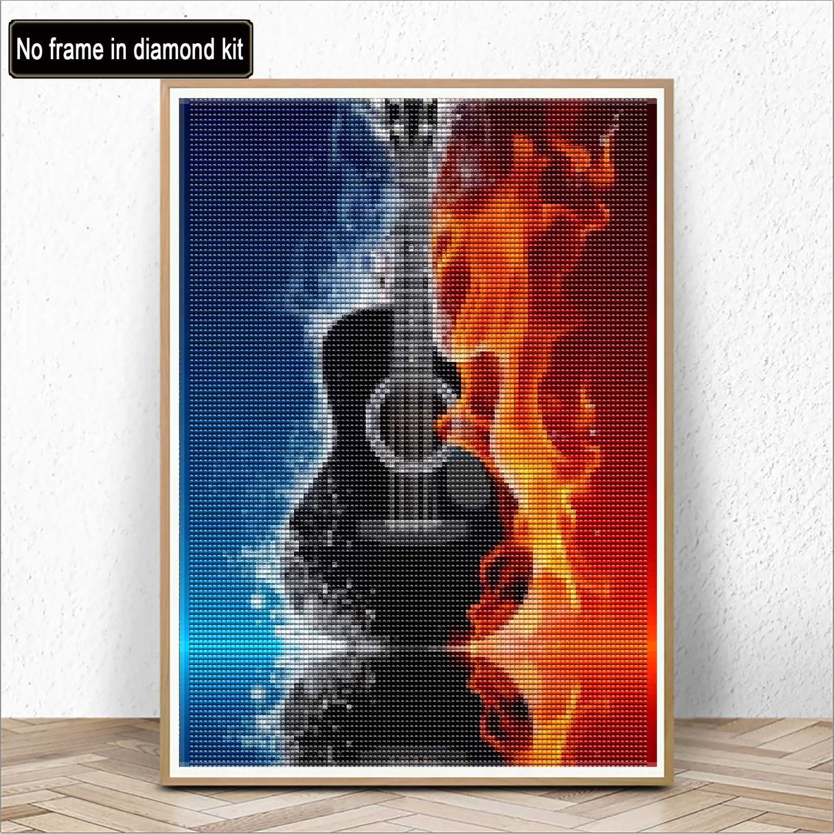 Kaliosy 5D Diamond Art Painting Guitar Ice Fire by Number Kits, Paint with Diamonds Art Musical Instrument DIY Full Drill, Crystal Craft Cross Stitch Embroidery Decoration 30x40cm?12x16inch? Kaliosy