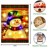 Lighted Christmas Garden Flag for Outside, Led Snowman Garden Flag, Winter Yard Flag 12x18 Double Sided for Outdoor Yard Porch Lawn Decoration FLAGMESAGE