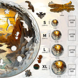 Wooden Puzzle for Adults-3D Vision Effect Wooden Puzzle Unique Shape Advanced Cave Wooden Jigsaw Puzzle for Adult, Wood Puzzles,Challenge Wooden Jigsaw Puzzle (S-8.5 * 8.5in-100pcs) Welsky