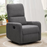 Jocisland Swivel Rocker Recliner Chair for Adults, Nursery Rocking Reclining with High Back, Small Glider for Small Spaces/Living Room/Bedroom/Nursing, Gray Teddy Jocisland