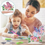 Janlaugh 3 Pcs Diamond Painting Butterfly Desktop Ornaments DIY Centerpieces for Tables 5d Double Sided Table Top Kits for Spring Summer Decor Janlaugh