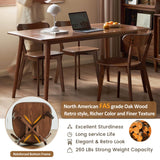 QKFF Modern Dining Chairs Set of 4, Solid Oak Wood Dining Chair with Comfortable Backrest, Sturdy Wooden Chairs for Kitchen, Dining Room QKFF