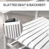 Outsunny Wooden Rocking Chair Set w/Foldable Side Table, Outdoor Rocker Chairs with Curved Armrests, High Back, Slatted Top Table for Garden, Balcony, Porch, Supports Up to 352 lbs., White Outsunny